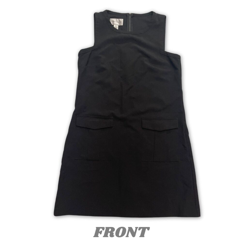 Women's Donna Morgan Black Midi Dress with Pockets, size 8